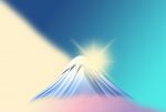 年賀状の背景イラスト｜富士山の初日の出２