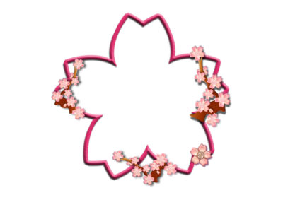 桜の花枠のイラスト