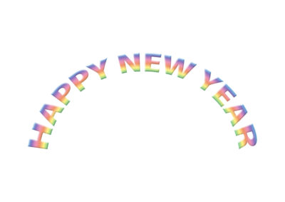 happy new year・虹のイラスト