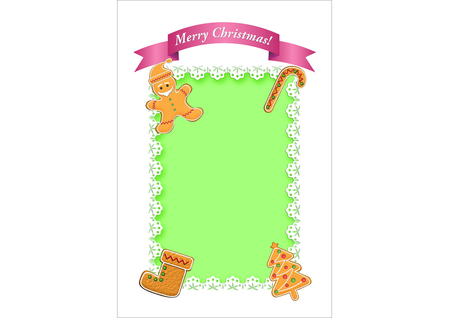 クリスマスカード無料テンプレート14｜クリスマス｜イラストやテンプレートのフリー素材 － 年賀状でざいんばんく