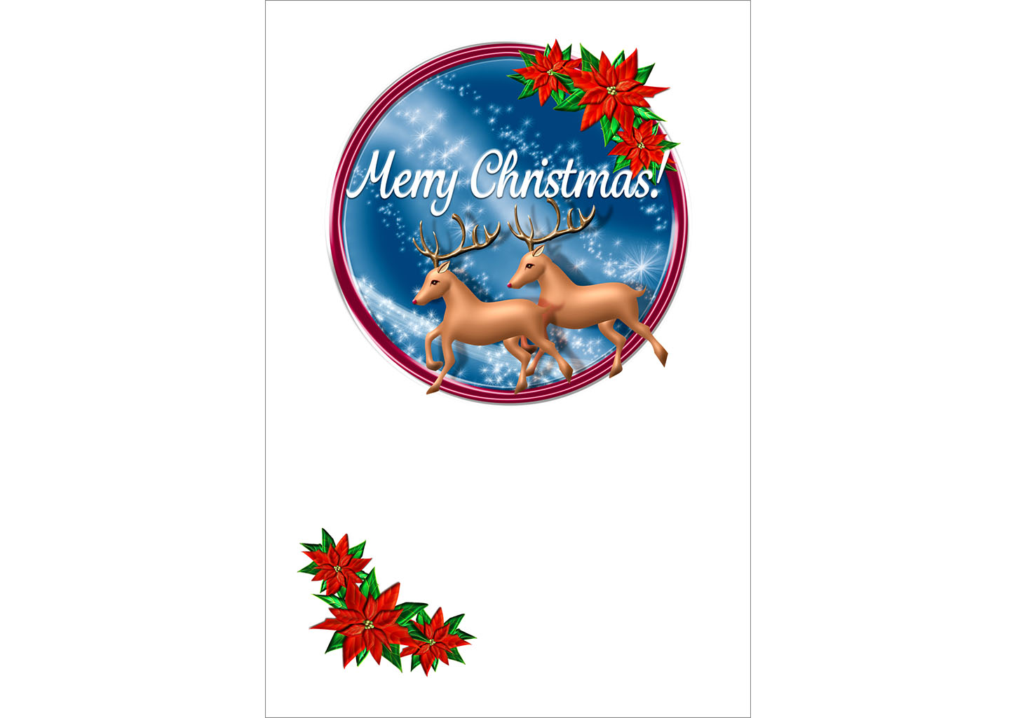 クリスマスカード無料テンプレート16｜クリスマス｜イラストやテンプレートのフリー素材 － 年賀状でざいんばんく