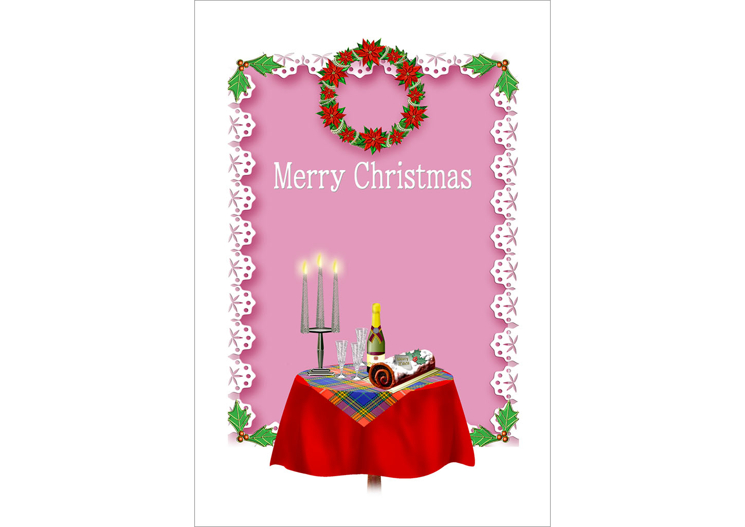 クリスマスカード無料テンプレート06｜クリスマス｜イラストやテンプレートのフリー素材 － 年賀状でざいんばんく