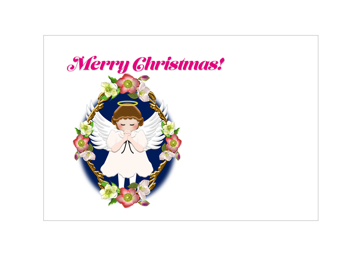 クリスマスカード無料テンプレート07｜クリスマス｜イラストやテンプレートのフリー素材 － 年賀状でざいんばんく