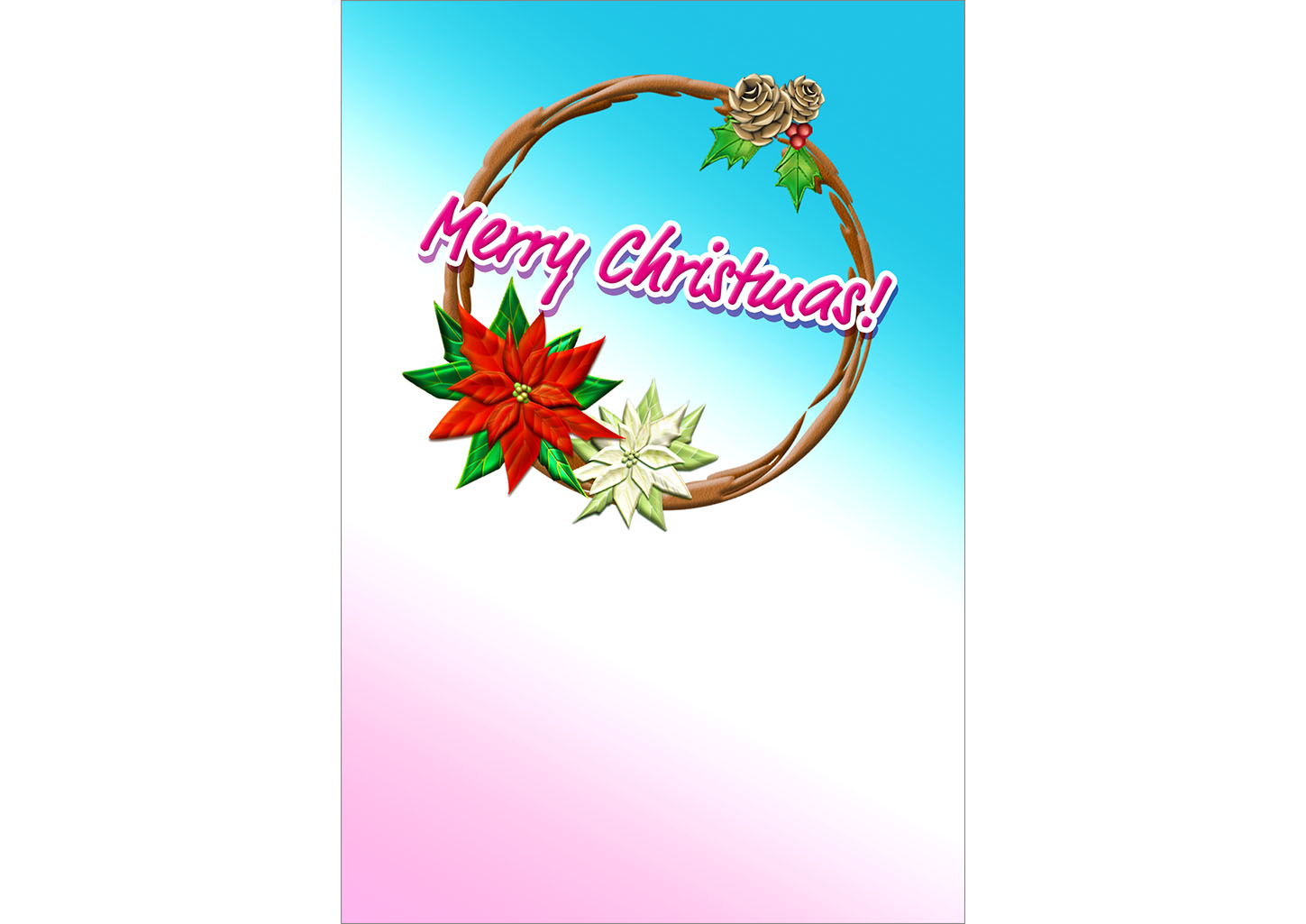 クリスマスカード無料テンプレート08｜クリスマス｜イラストやテンプレートのフリー素材 － 年賀状でざいんばんく