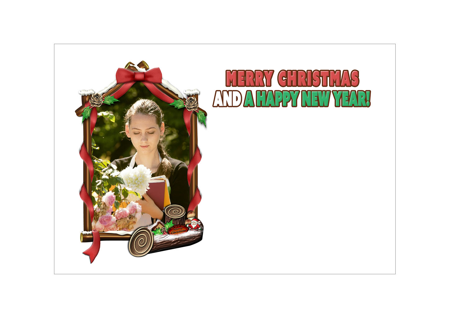 写真クリスマスカード無料テンプレート04｜クリスマス｜イラストやテンプレートのフリー素材 － 年賀状でざいんばんく