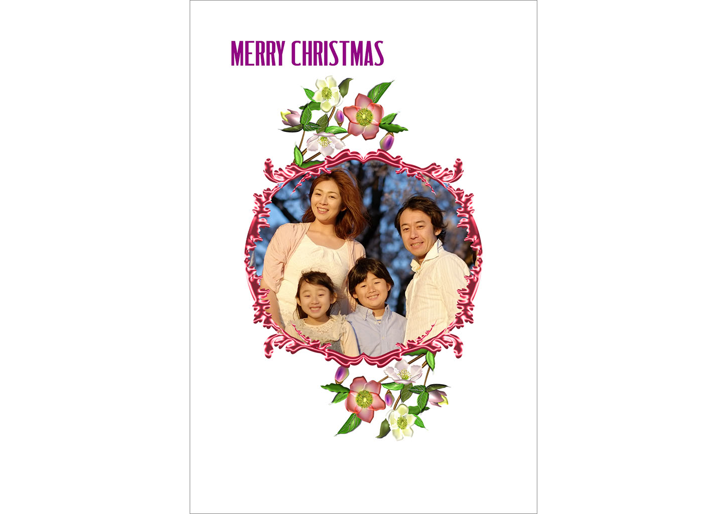 写真クリスマスカード無料テンプレート07｜クリスマス｜イラストやテンプレートのフリー素材 － 年賀状でざいんばんく