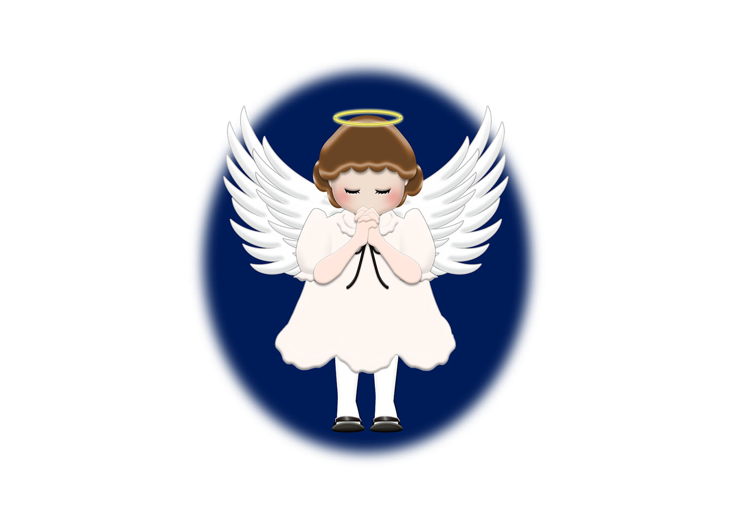 クリスマスに祈る女の子の天使｜クリスマスイラスト無料