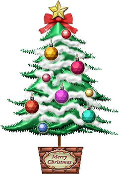 クリスマスツリーのオーナメントの装飾イラスト