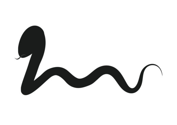 簡単な横向き蛇シルエット｜干支の年賀状デザイン素材